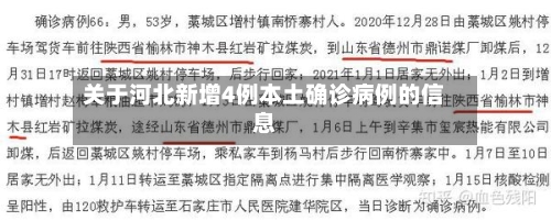 关于河北新增4例本土确诊病例的信息-第3张图片