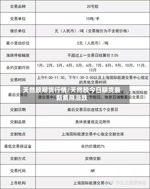 天然胶期货行情/天然胶今日期货最新费用涨跌-第3张图片