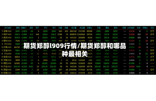 期货郑醇l909行情/期货郑醇和哪品种最相关-第2张图片