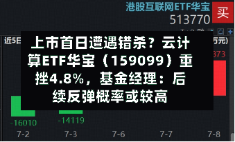 上市首日遭遇错杀？云计算ETF华宝（159099）重挫4.8%，基金经理：后续反弹概率或较高