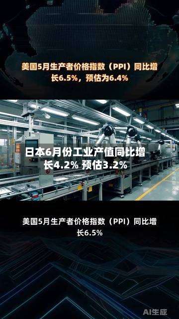 日本6月份工业产值同比增长4.2% 预估3.2%-第2张图片