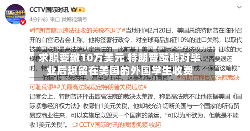 求职要缴10万美元 特朗普酝酿对毕业后想留在美国的外国学生收费-第2张图片