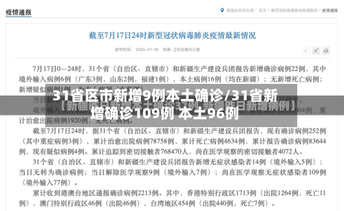 31省区市新增9例本土确诊/31省新增确诊109例 本土96例-第3张图片