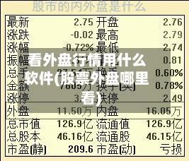 看外盘行情用什么软件(股票外盘哪里看)