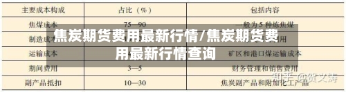 焦炭期货费用最新行情/焦炭期货费用最新行情查询