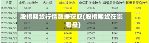 股指期货行情数据获取(股指期货在哪看盘)-第2张图片