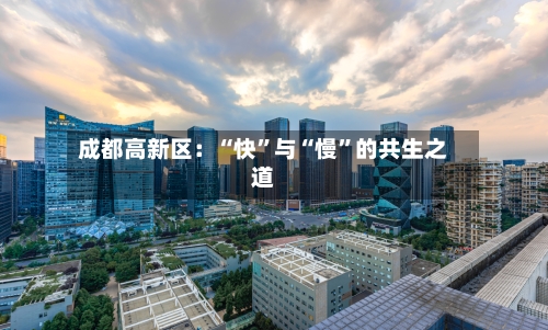成都高新区:“快”与“慢”的共生之道